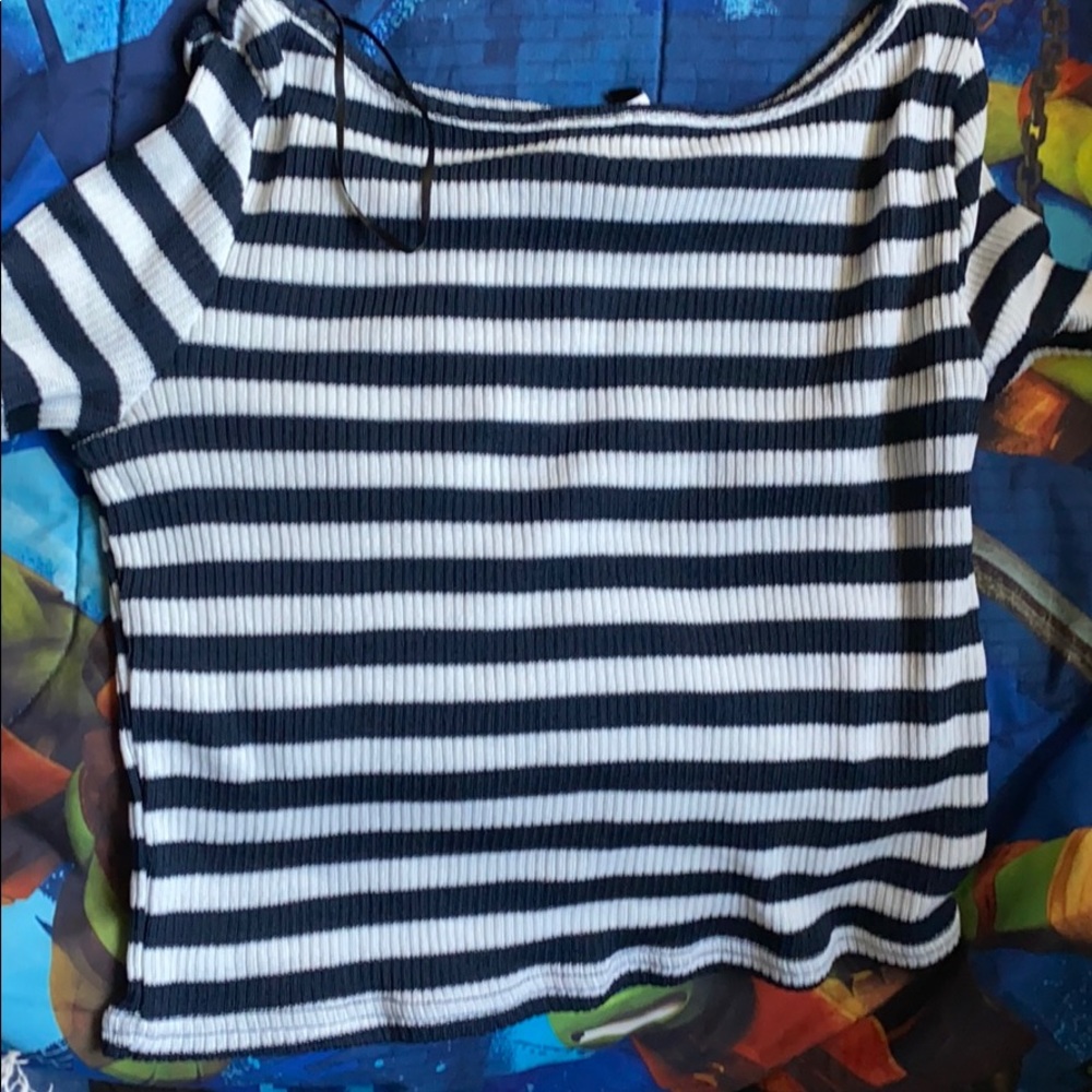 Blue with white strips